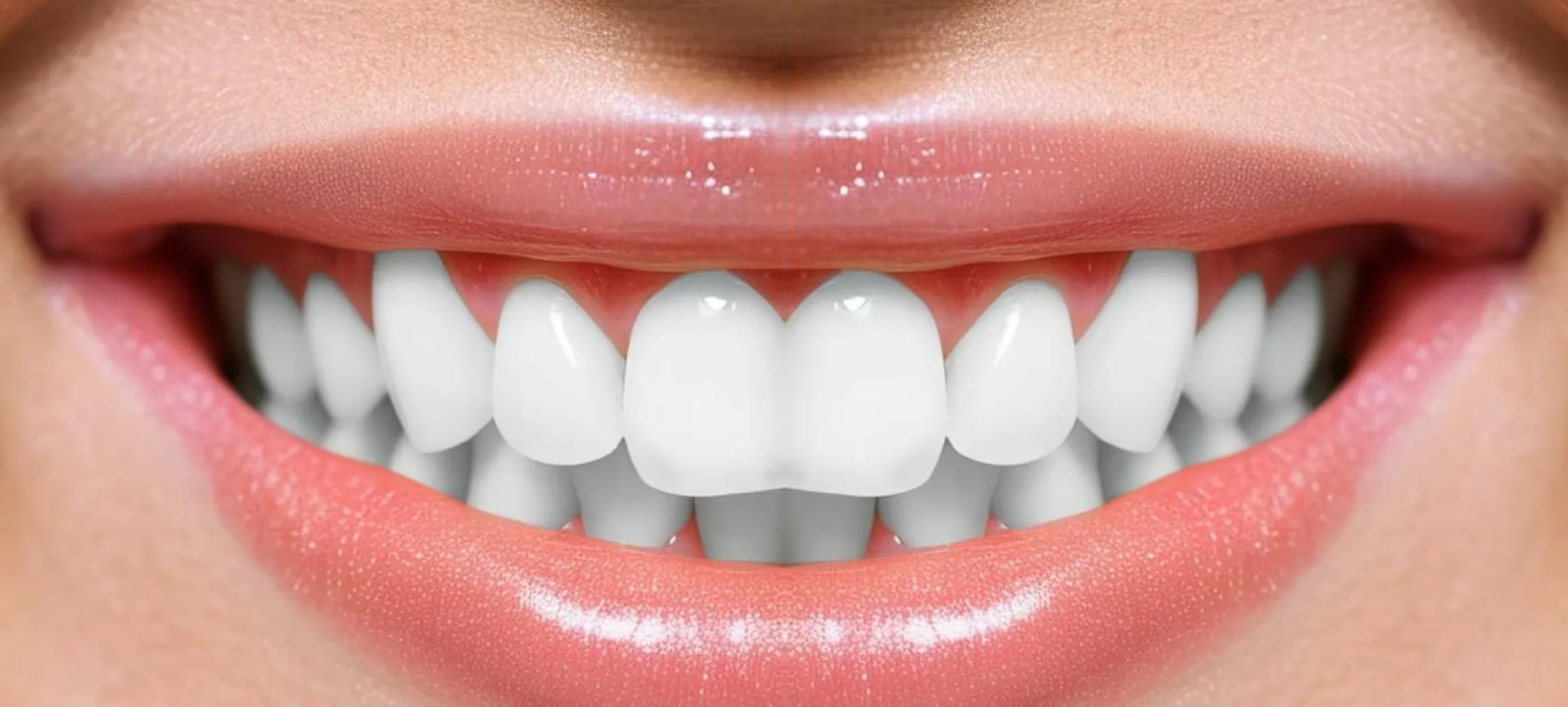 Teeth after whitening treatment at Happy Smile Dental Clinic, Sharjah
